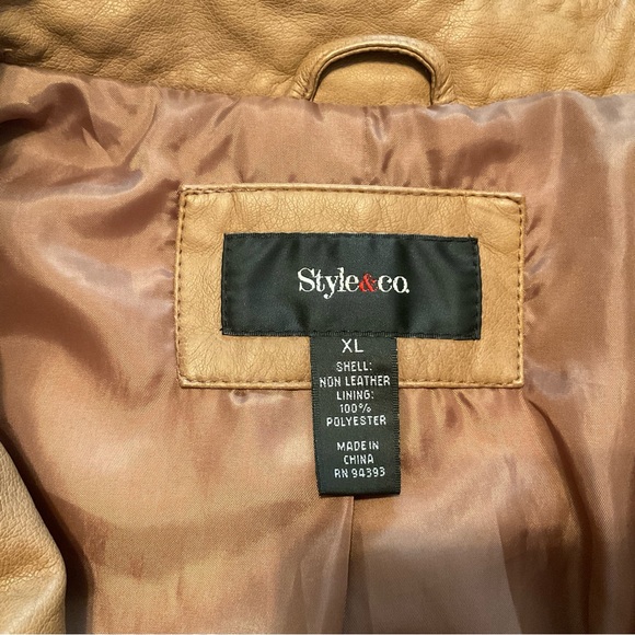 Style & Co Size XL BrownIsh Tan Lined Jacket - Picture 6 of 6